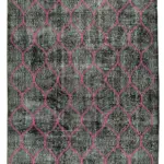 Modern Halı- Siyah Pamuk Üzerine Yün El Dokuma Halı-146x352