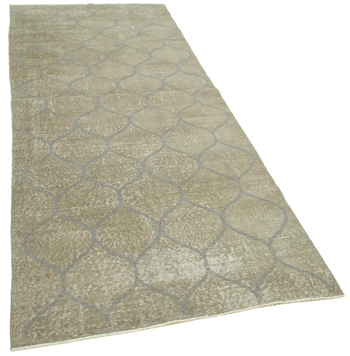 Modern Halı- Gri Pamuk Üzerine Yün El Dokuma Halı-111x303 - Görsel 2