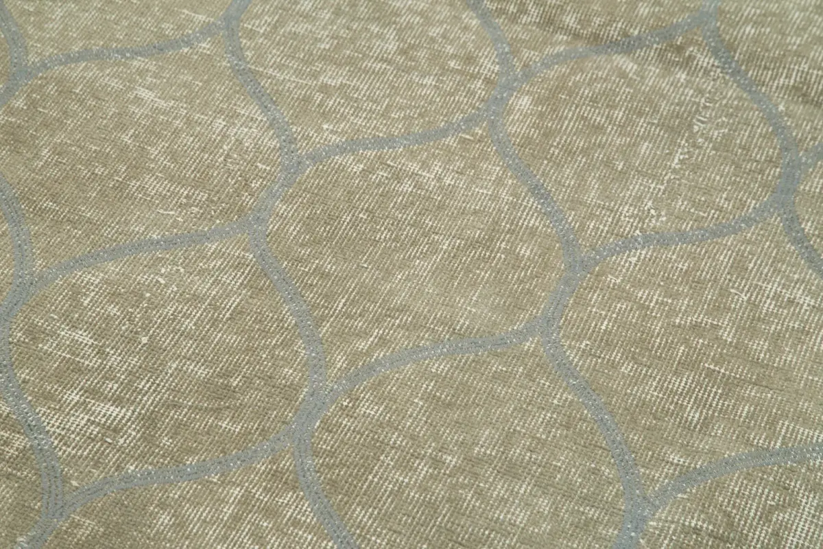 Modern Halı- Gri Pamuk Üzerine Yün El Dokuma Halı-111x303 - Görsel 5