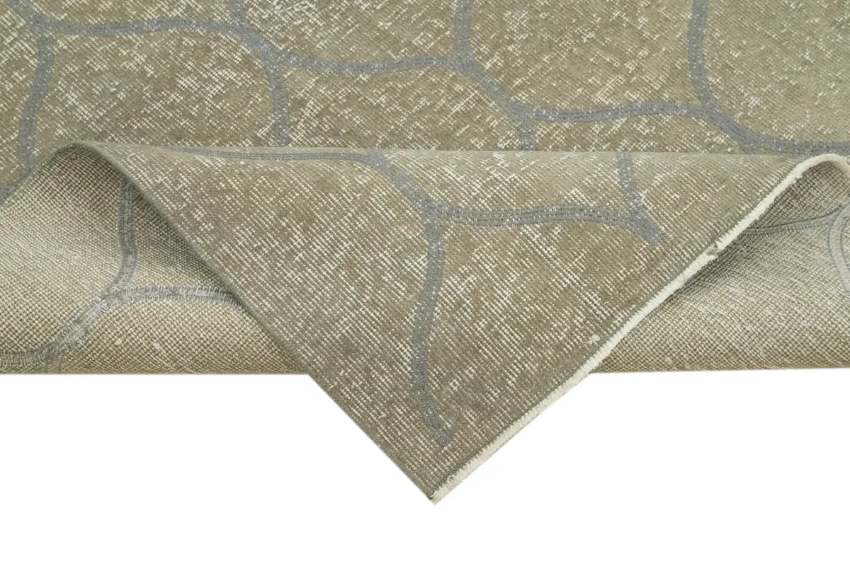 Modern Halı- Gri Pamuk Üzerine Yün El Dokuma Halı-111x303 - Görsel 6