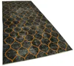 Modern Halı- Siyah Pamuk Üzerine Yün El Dokuma Halı-144x364 - Görsel 2