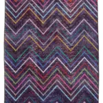 Modern Halı- mor Pamuk Üzerine Yün El Dokuma Halı-136x377