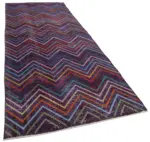 Modern Halı- mor Pamuk Üzerine Yün El Dokuma Halı-136x377 - Görsel 2