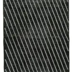 Modern Halı- Siyah Pamuk Üzerine Yün El Dokuma Halı-150x400