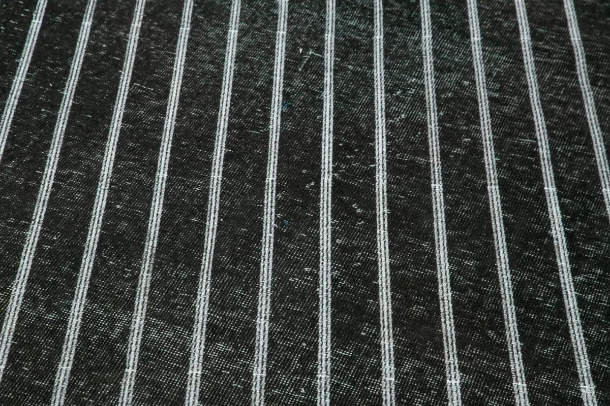 Modern Halı- Siyah Pamuk Üzerine Yün El Dokuma Halı-150x400 - Görsel 5