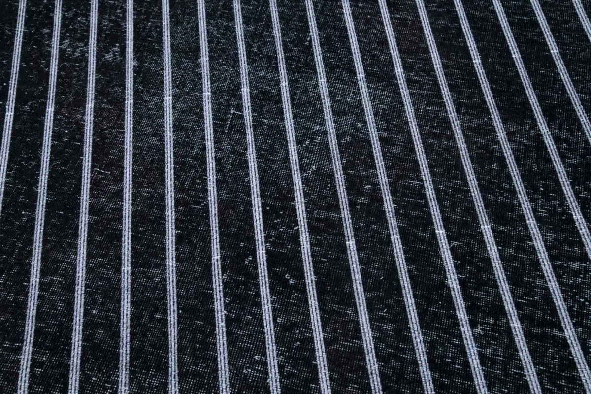 Modern Halı- Siyah Pamuk Üzerine Yün El Dokuma Halı-150x400 - Görsel 7