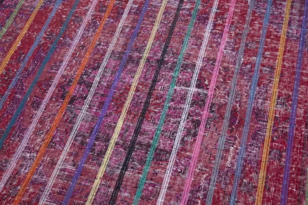 Modern Halı- Pembe Pamuk Üzerine Yün El Dokuma Halı-138x390 - Görsel 7