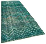 Modern Halı- Turkuaz Pamuk Üzerine Yün El Dokuma Halı-139x368 - Görsel 2