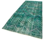 Modern Halı- Turkuaz Pamuk Üzerine Yün El Dokuma Halı-139x368 - Görsel 3