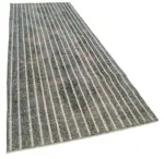 Modern Halı- Gri Pamuk Üzerine Yün El Dokuma Halı-138x286 - Görsel 2