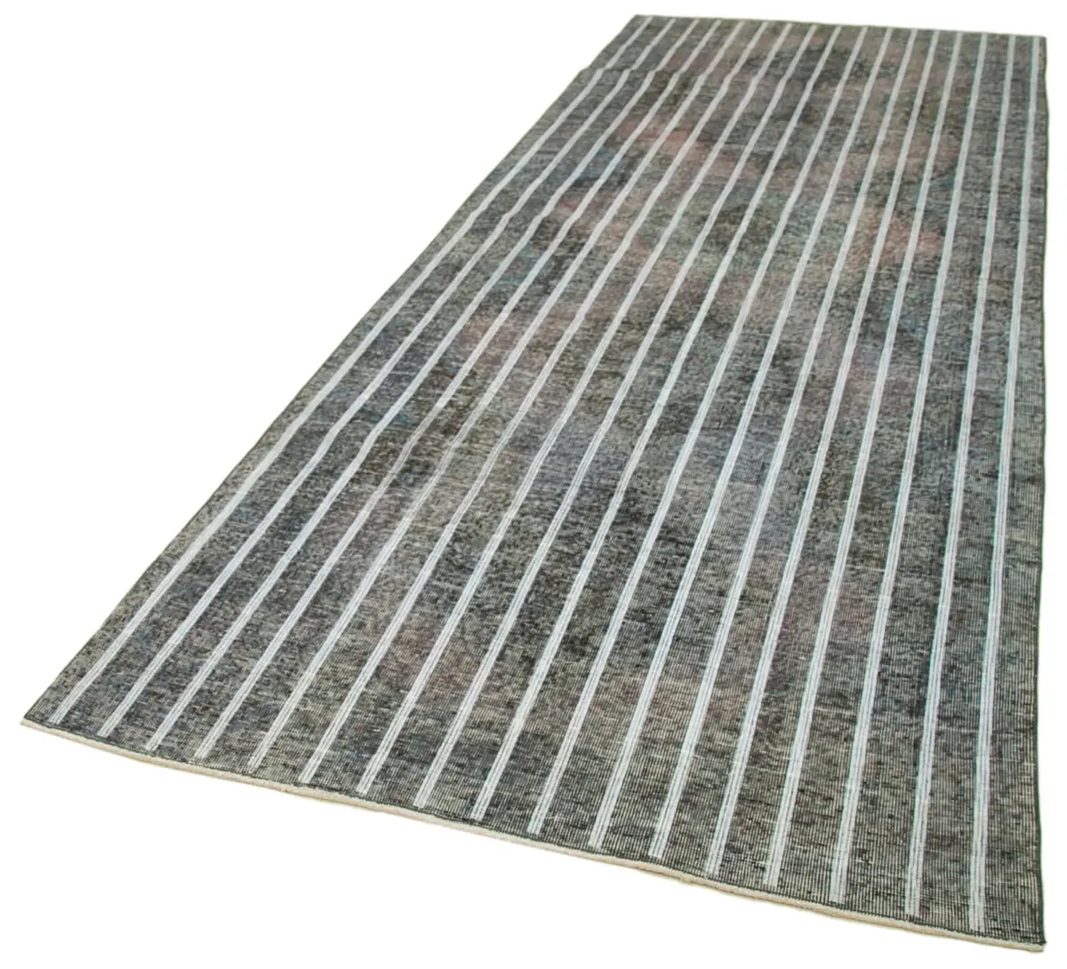 Modern Halı- Gri Pamuk Üzerine Yün El Dokuma Halı-138x286 - Görsel 3