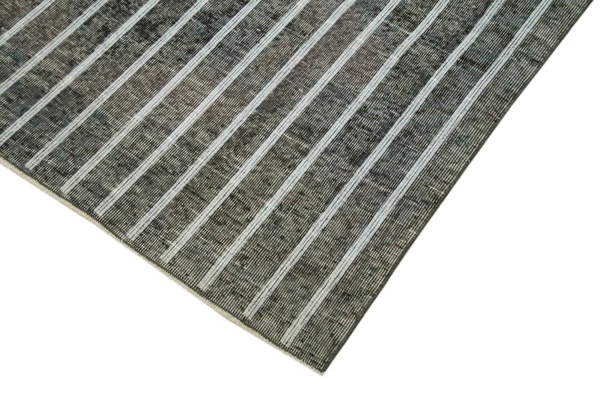 Modern Halı- Gri Pamuk Üzerine Yün El Dokuma Halı-138x286 - Görsel 4