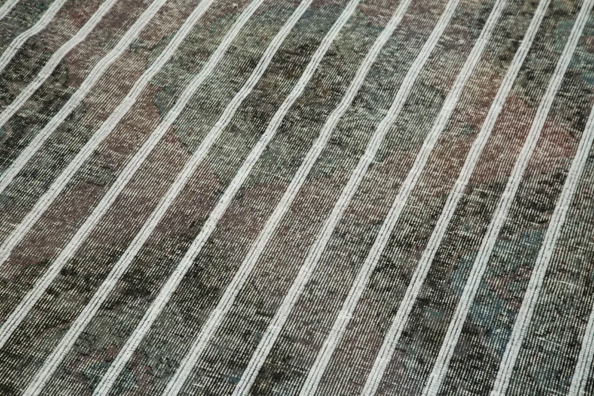 Modern Halı- Gri Pamuk Üzerine Yün El Dokuma Halı-138x286 - Görsel 5