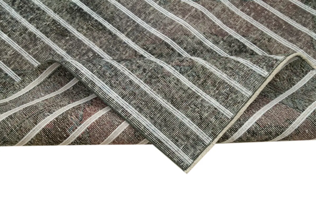 Modern Halı- Gri Pamuk Üzerine Yün El Dokuma Halı-138x286 - Görsel 6