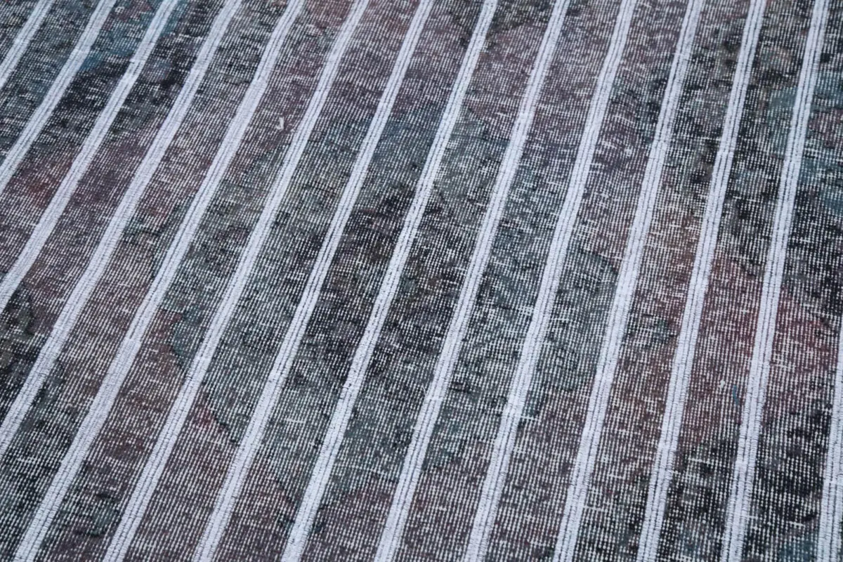 Modern Halı- Gri Pamuk Üzerine Yün El Dokuma Halı-138x286 - Görsel 7