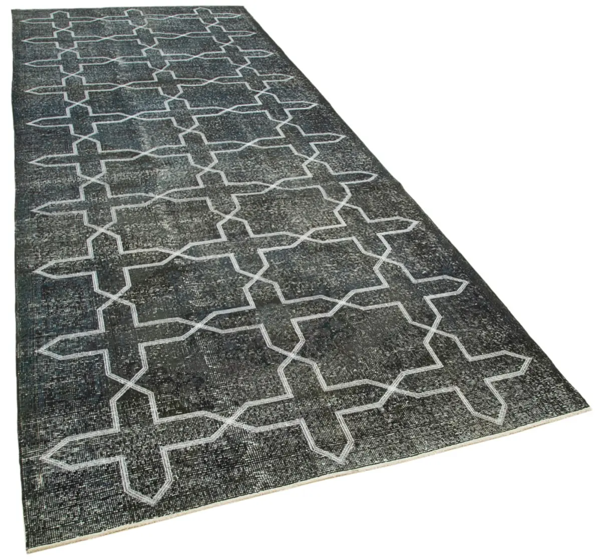 Modern Halı- Gri Pamuk Üzerine Yün El Dokuma Halı-150x410 - Görsel 2