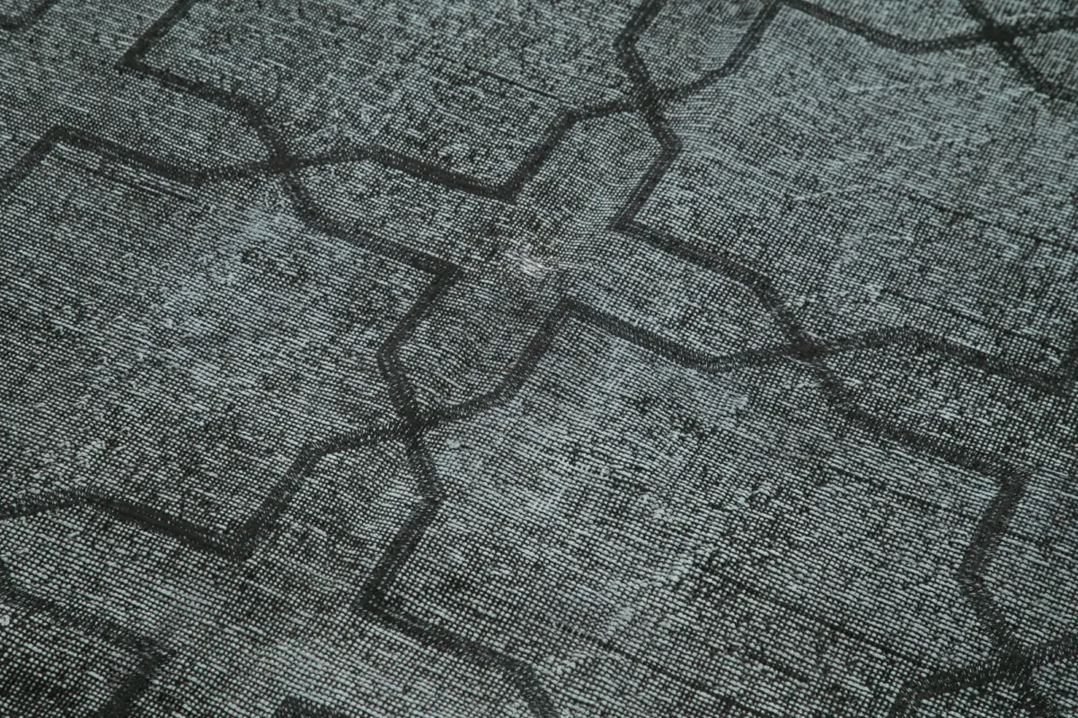 Modern Halı- Siyah Pamuk Üzerine Yün El Dokuma Halı-140x386 - Görsel 5