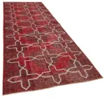 Modern Halı- Kırmızı Pamuk Üzerine Yün El Dokuma Halı-140x412 - Görsel 2