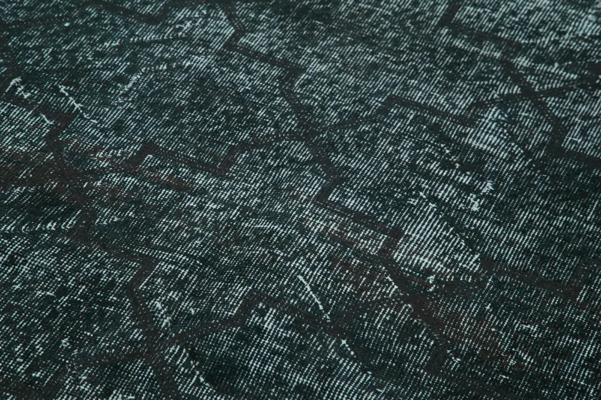 Modern Halı- Siyah Pamuk Üzerine Yün El Dokuma Halı-144x348 - Görsel 5