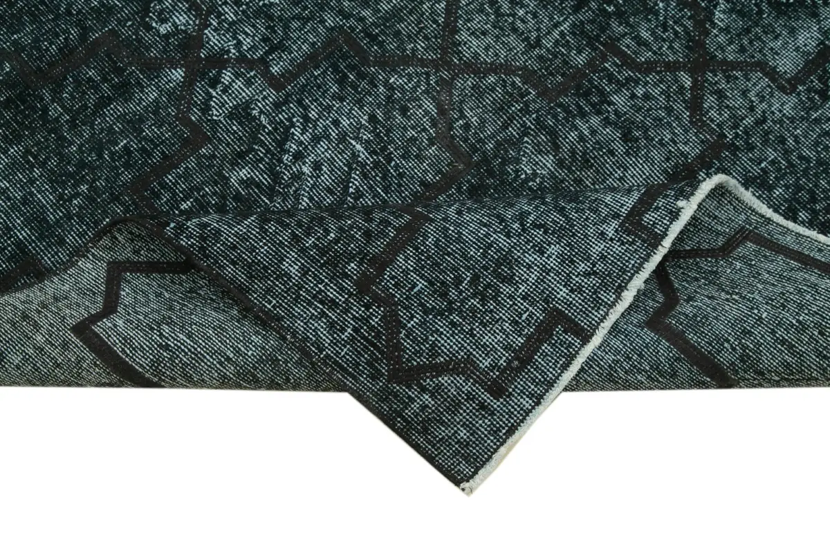 Modern Halı- Siyah Pamuk Üzerine Yün El Dokuma Halı-144x348 - Görsel 6