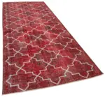 Modern Halı- Kırmızı Pamuk Üzerine Yün El Dokuma Halı-145x382 - Görsel 2