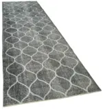 Modern Halı- Gri Pamuk Üzerine Yün El Dokuma Halı-119x402 - Görsel 2