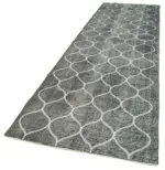 Modern Halı- Gri Pamuk Üzerine Yün El Dokuma Halı-119x402 - Görsel 3