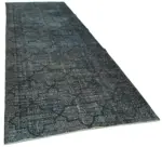 Modern Halı- Siyah Pamuk Üzerine Yün El Dokuma Halı-143x410 - Görsel 2