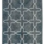 Modern Halı- Yeşil Pamuk Üzerine Yün El Dokuma Halı-136x371