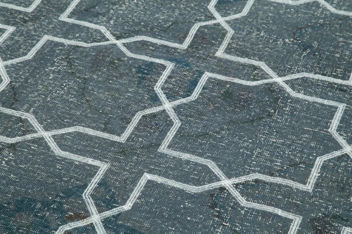 Modern Halı- Yeşil Pamuk Üzerine Yün El Dokuma Halı-136x371 - Görsel 5