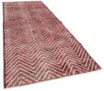 Modern Halı- Kırmızı Pamuk Üzerine Yün El Dokuma Halı-146x382 - Görsel 2