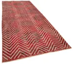 Modern Halı- Kırmızı Pamuk Üzerine Yün El Dokuma Halı-151x372 - Görsel 2