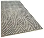 Modern Halı- Gri Pamuk Üzerine Yün El Dokuma Halı-148x372 - Görsel 2