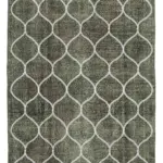 Modern Halı- Gri Pamuk Üzerine Yün El Dokuma Halı-143x395