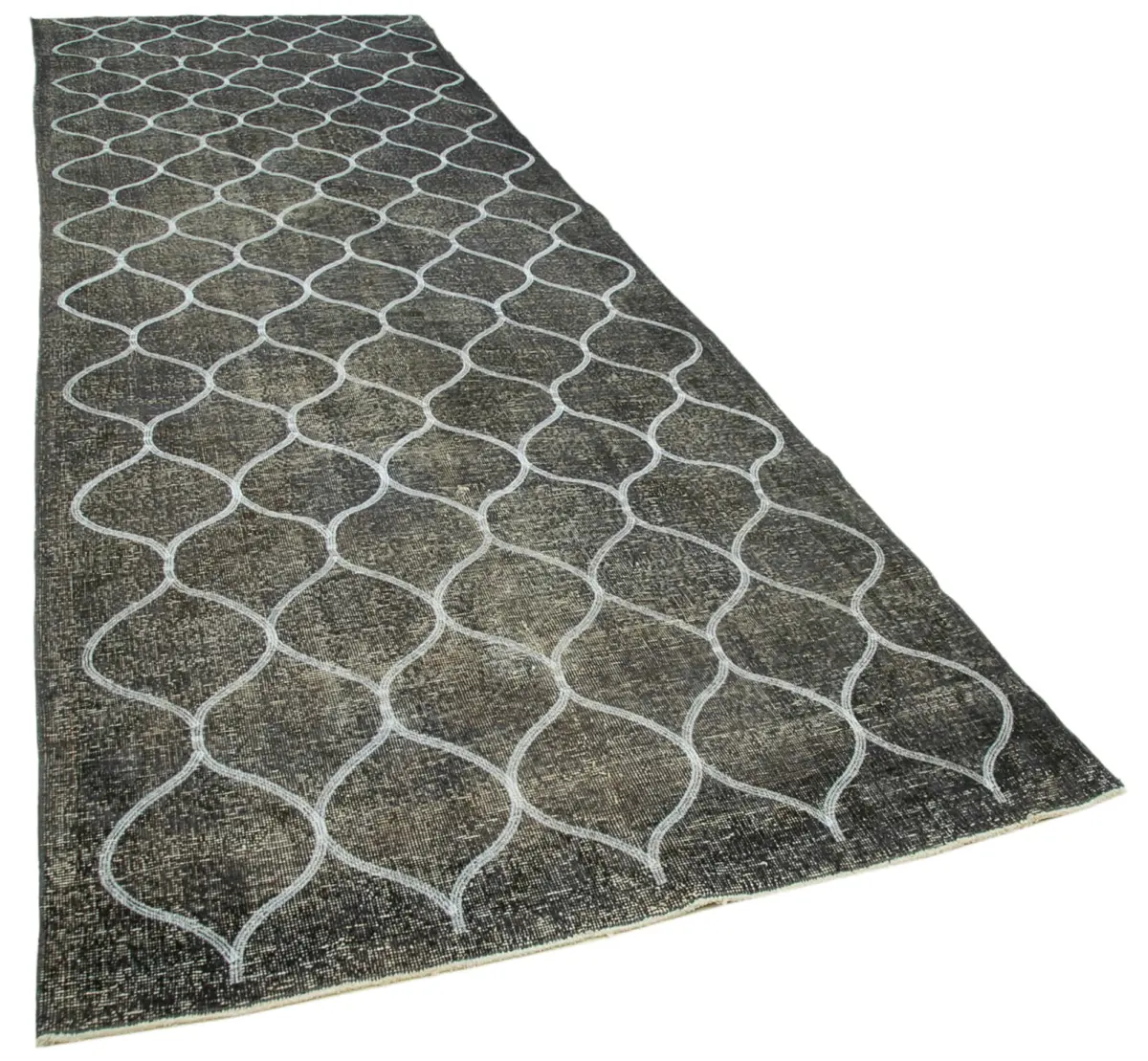 Modern Halı- Gri Pamuk Üzerine Yün El Dokuma Halı-140x427 - Görsel 2