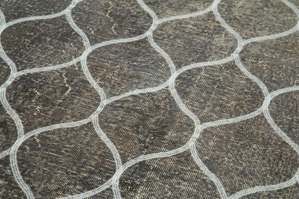 Modern Halı- Gri Pamuk Üzerine Yün El Dokuma Halı-140x427 - Görsel 5