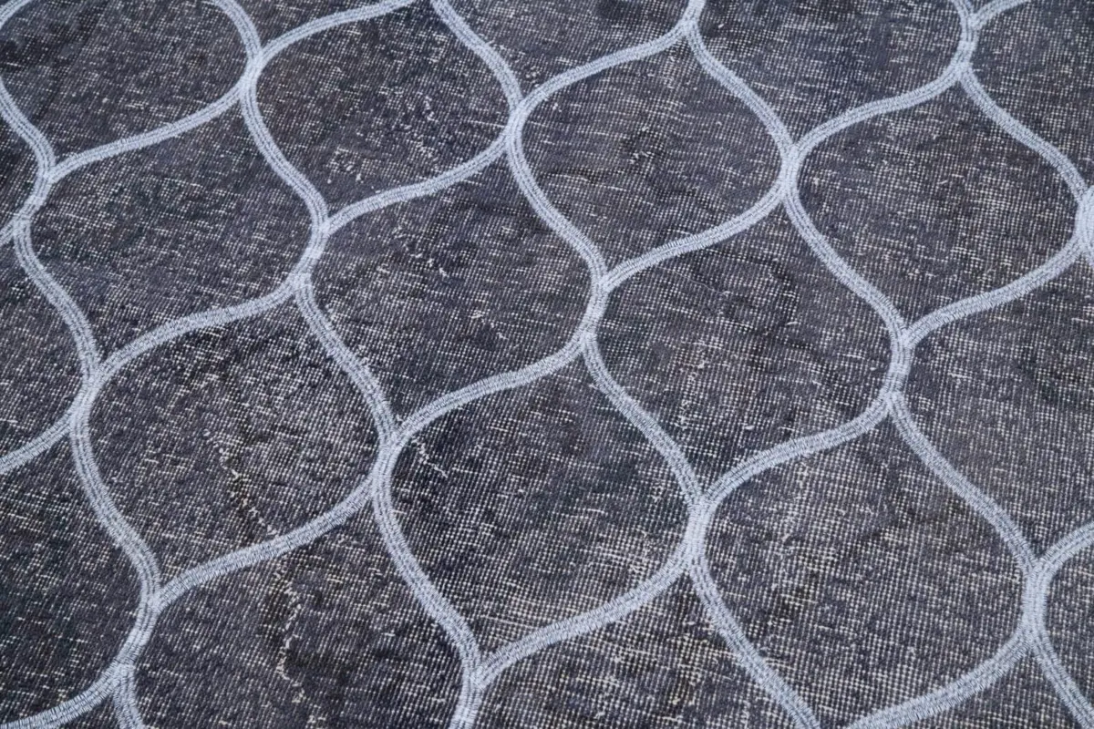 Modern Halı- Gri Pamuk Üzerine Yün El Dokuma Halı-140x427 - Görsel 7