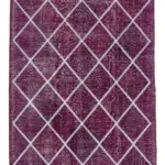 Modern Halı- Pembe Pamuk Üzerine Yün El Dokuma Halı-140x366