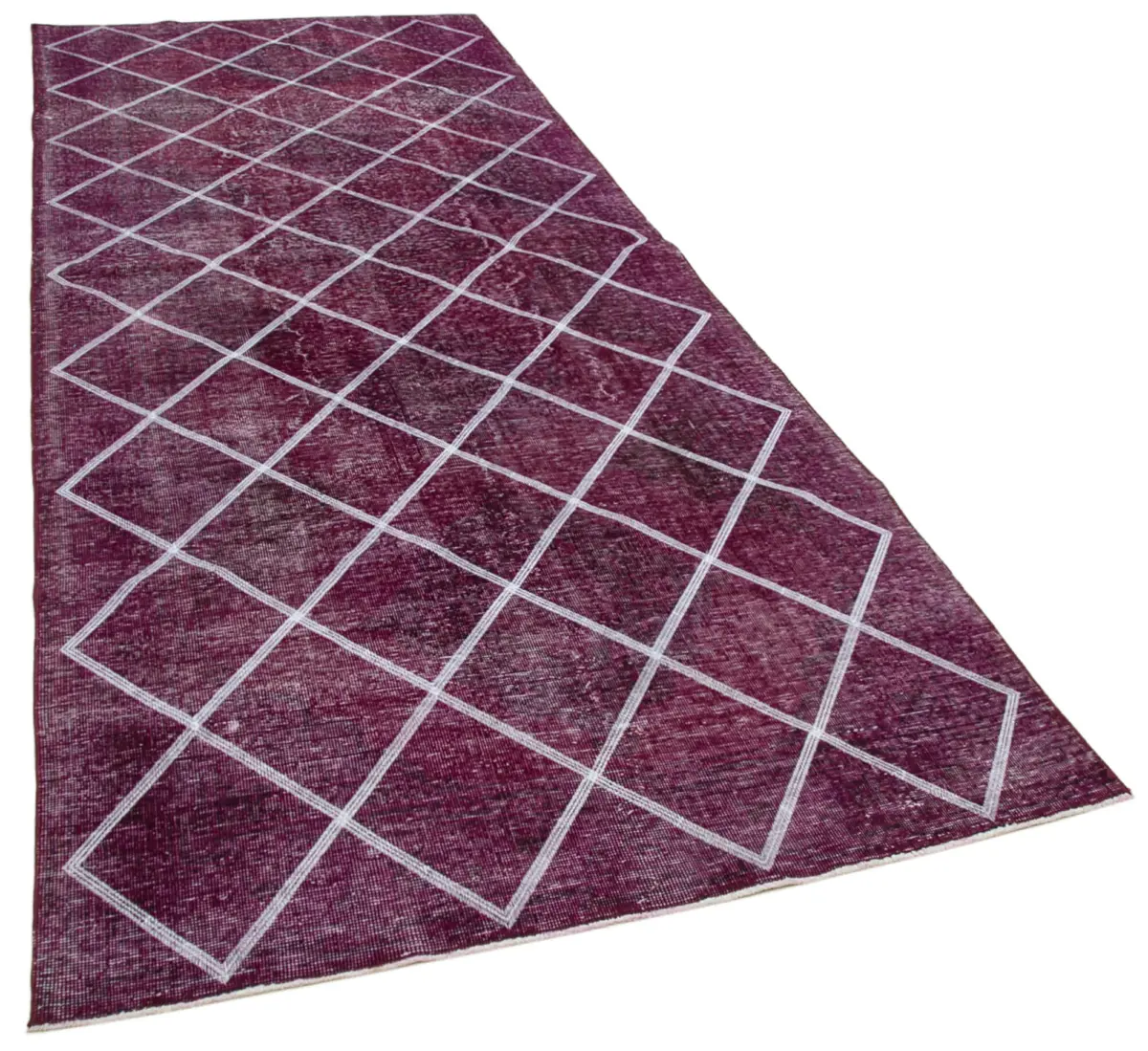 Modern Halı- Pembe Pamuk Üzerine Yün El Dokuma Halı-140x366 - Görsel 2