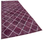 Modern Halı- Pembe Pamuk Üzerine Yün El Dokuma Halı-140x366 - Görsel 2