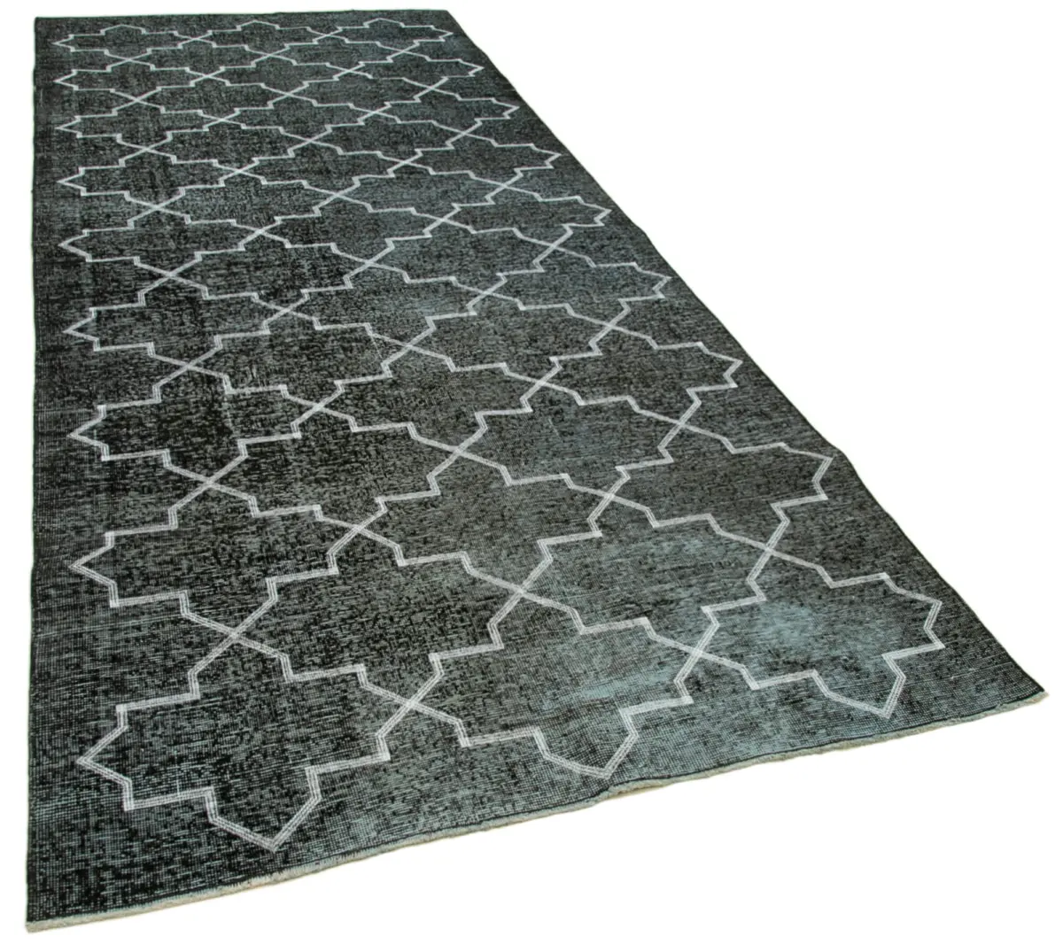 Modern Halı- Siyah Pamuk Üzerine Yün El Dokuma Halı-150x372 - Görsel 2