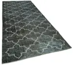 Modern Halı- Siyah Pamuk Üzerine Yün El Dokuma Halı-150x372 - Görsel 2