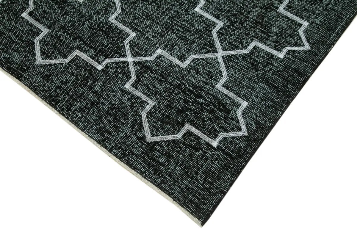 Modern Halı- Siyah Pamuk Üzerine Yün El Dokuma Halı-150x372 - Görsel 4