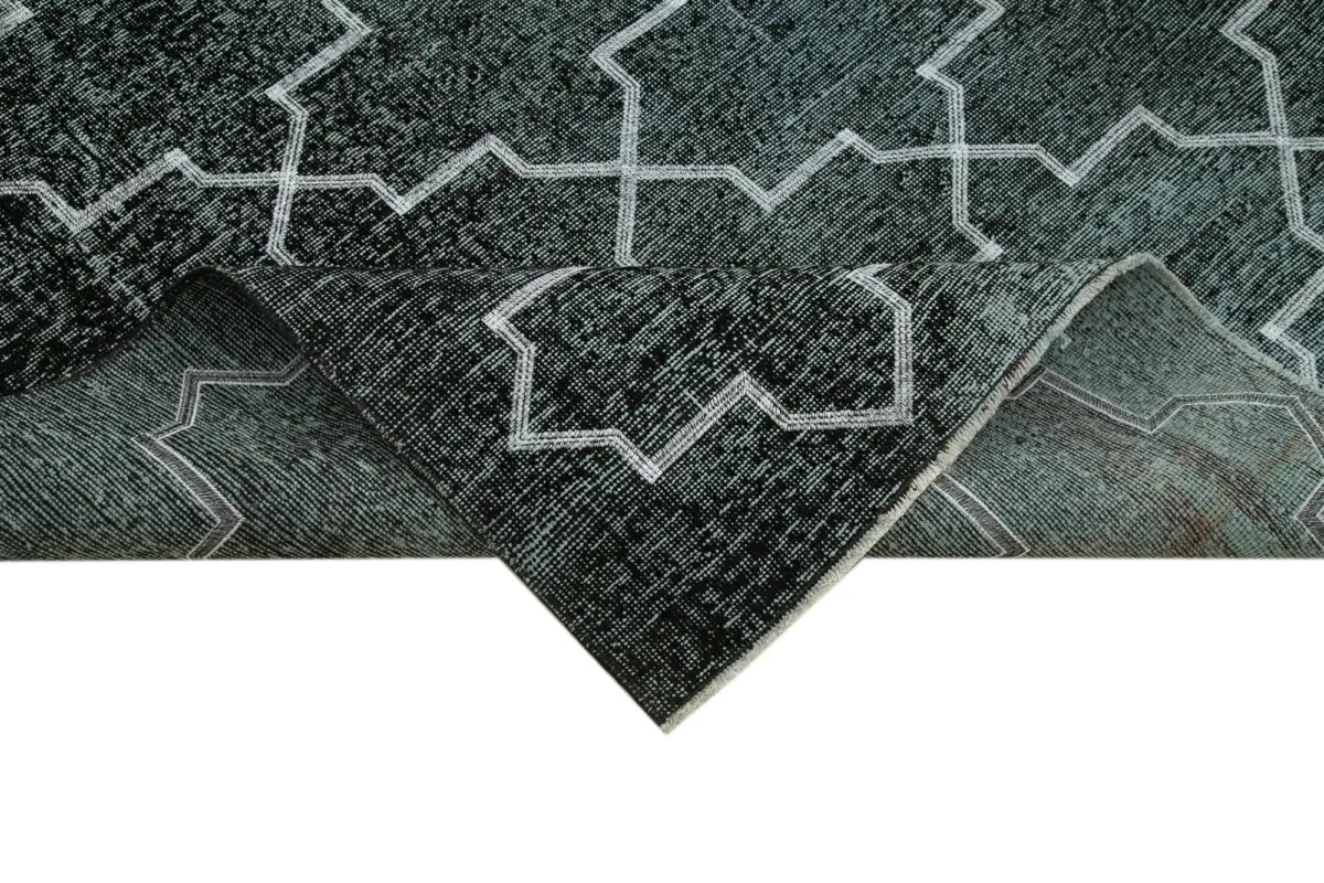 Modern Halı- Siyah Pamuk Üzerine Yün El Dokuma Halı-150x372 - Görsel 6