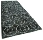 Modern Halı- Siyah Pamuk Üzerine Yün El Dokuma Halı-144x369 - Görsel 2