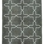 Modern Halı- Gri Pamuk Üzerine Yün El Dokuma Halı-146x405