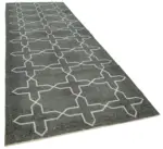 Modern Halı- Gri Pamuk Üzerine Yün El Dokuma Halı-146x405 - Görsel 2