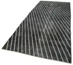 Modern Halı- Siyah Pamuk Üzerine Yün El Dokuma Halı-141x372 - Görsel 3