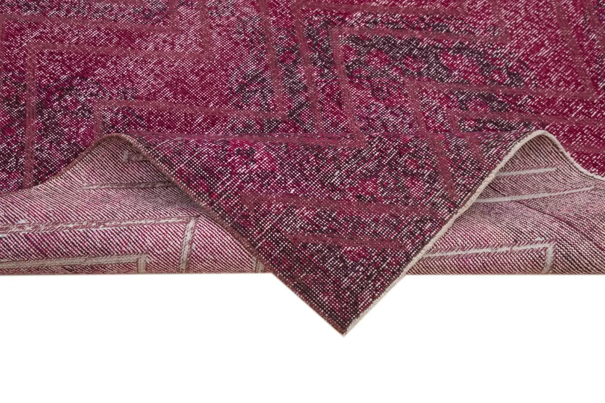 Modern Halı- Mor Pamuk Üzerine Yün El Dokuma Halı-148x414 - Görsel 6