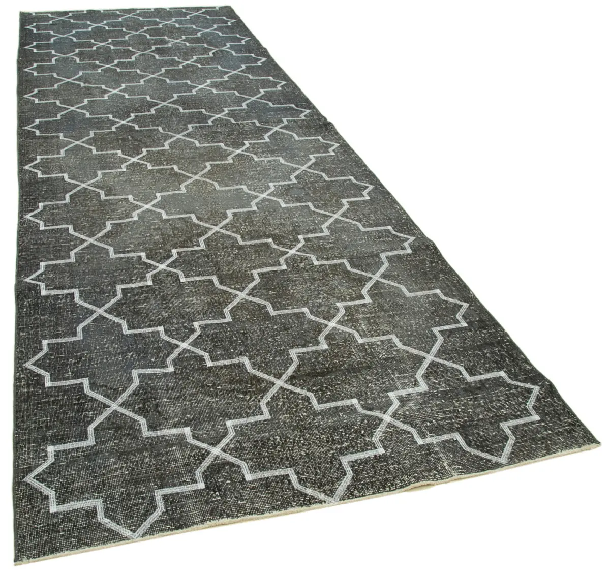 Modern Halı- Yeşil Pamuk Üzerine Yün El Dokuma Halı-144x417 - Görsel 2